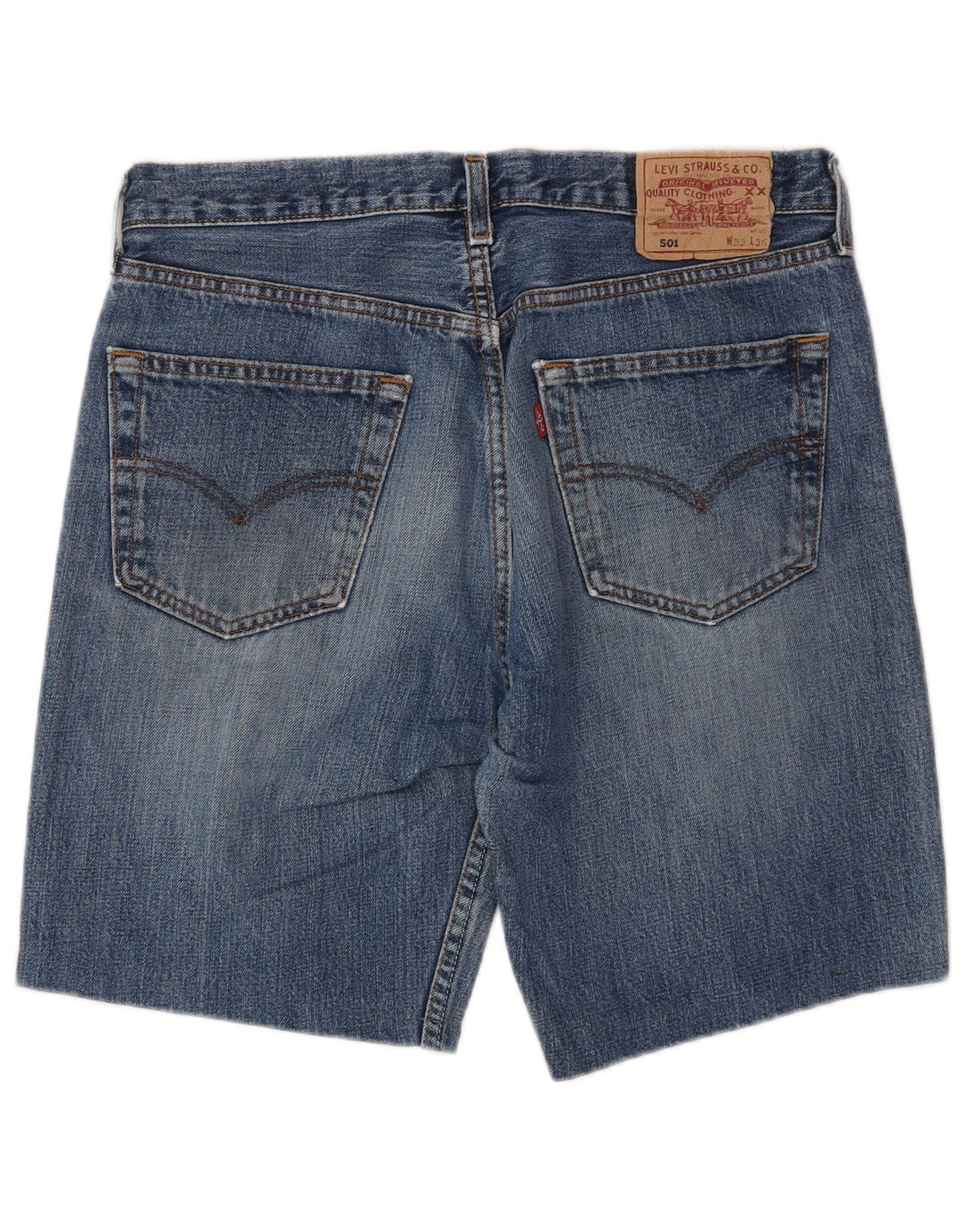 Pantaloni scurți din blugi pentru bărbați LEVI'S 501 W33, bumbac albastru mediu
