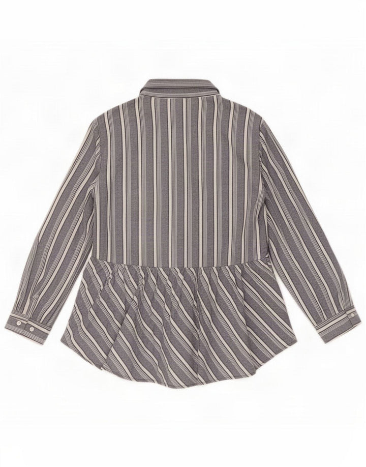 Love Notes Bluză cămașă pentru femei UK 12 Medium Blue Striped Bumbac