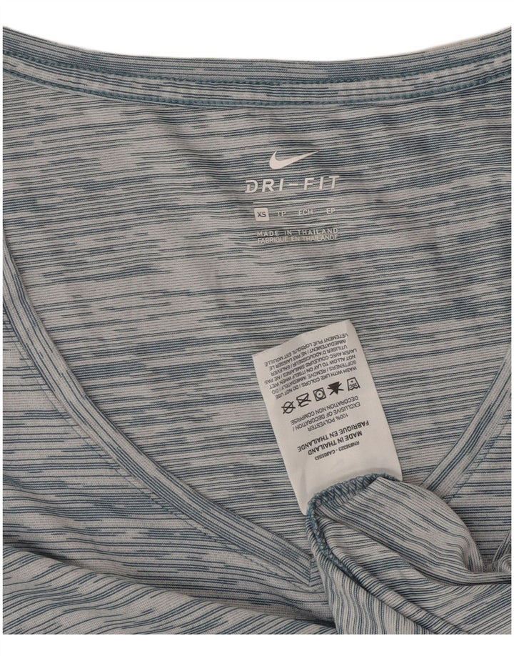 Tricou Nike Dri Fit Loose Fit Top UK 6 XS Poliester cu dungi albastre