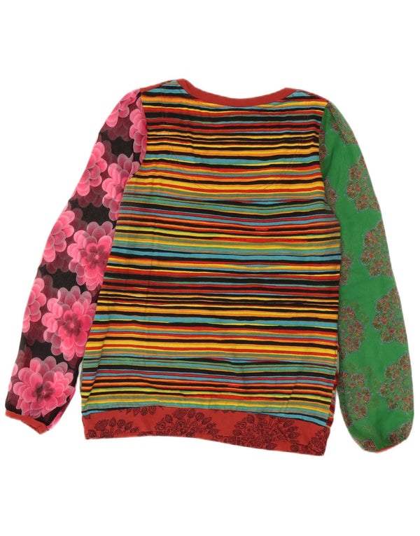 Desigual Top grafic pentru femei cu mânecă lungă UK 16 mare, multicolor, floral