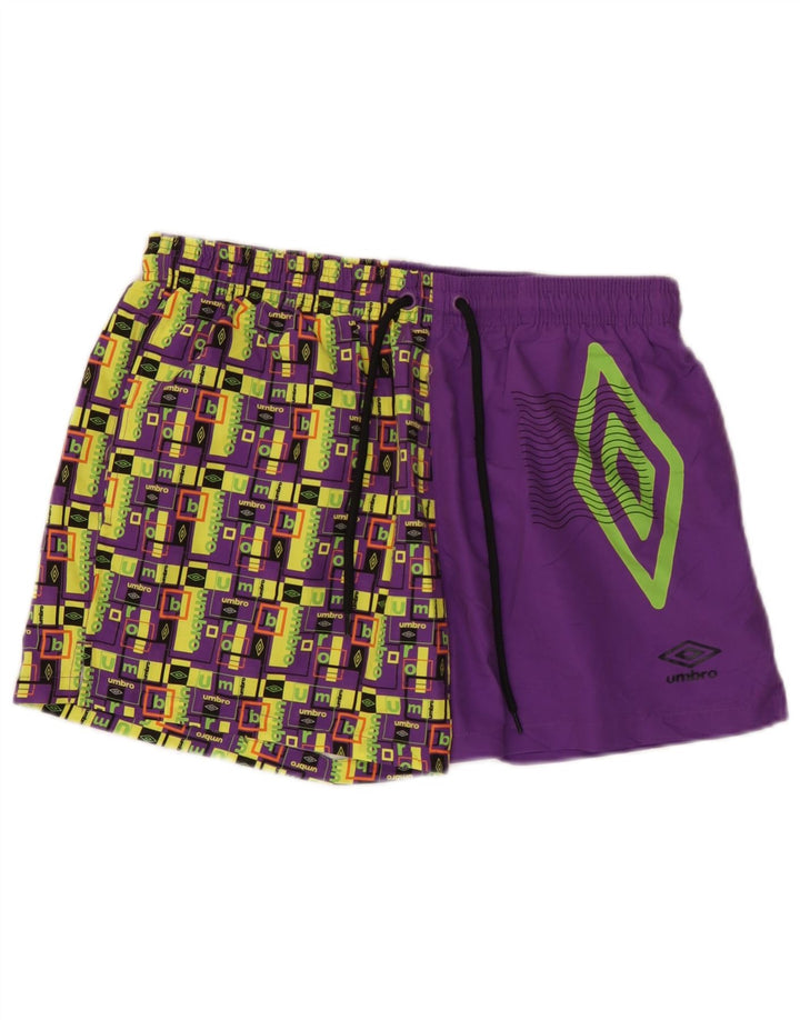 Pantaloni scurți de înot grafic pentru bărbați Umbro, mari, violet, geometric, poliester
