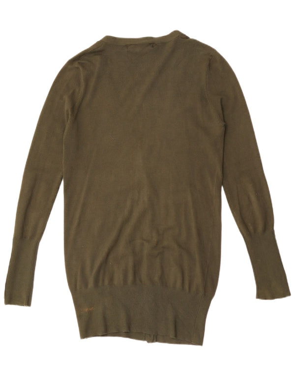 Pulover cardigan pentru femei Zara UK 12 Medium Khaki Rayon
