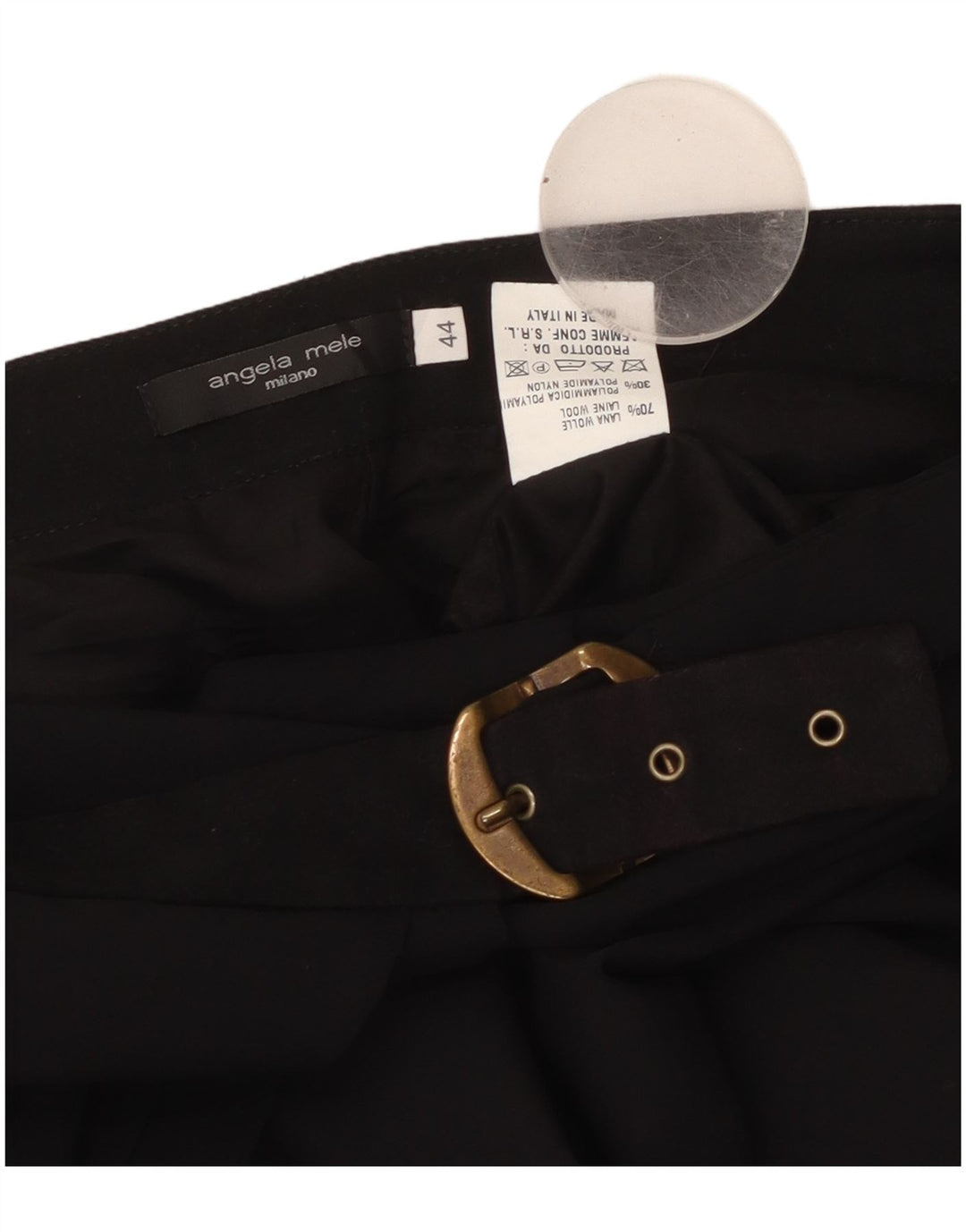 Fusta Wrap Femei ANGELA MELE IT 44 Medium W30 Lână Neagră