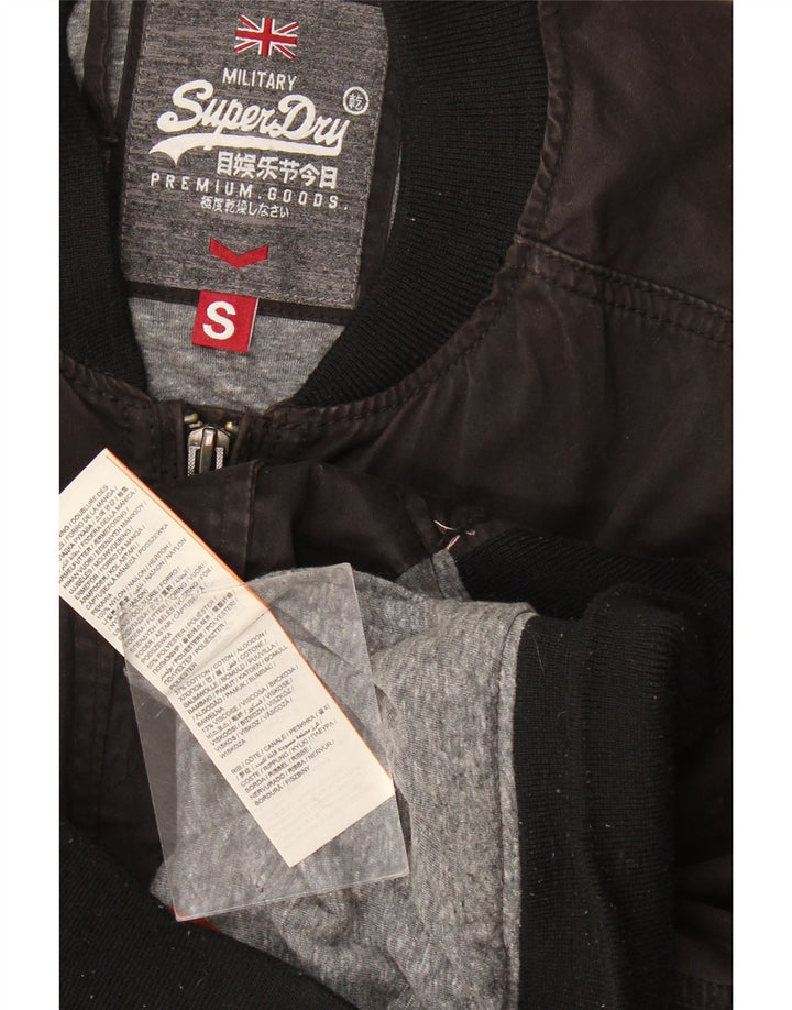 Jachetă Bomber Superdry pentru bărbați UK 36, bumbac negru mic