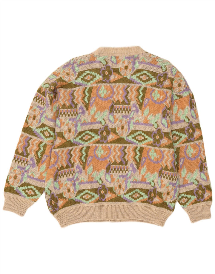 Pulover Cardigan Vintage pentru bărbați Mediu Multicolor Geometric Acrilic