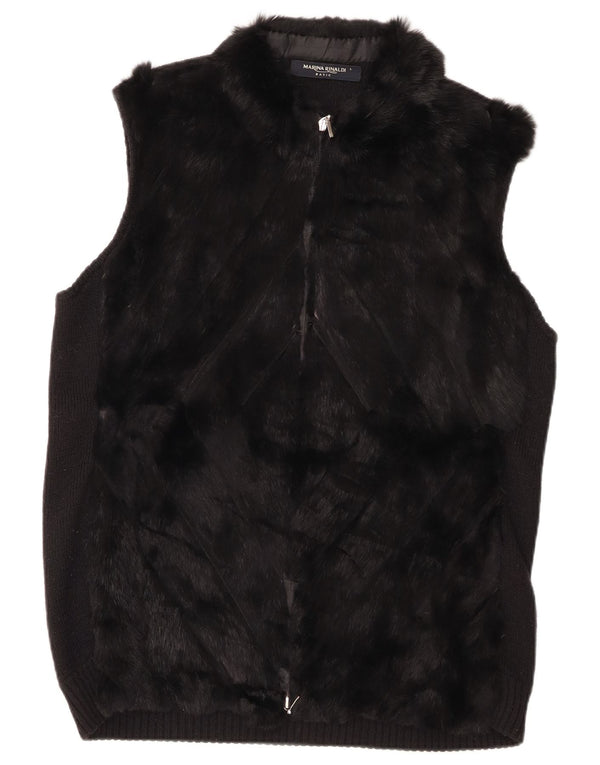 Marina Rinaldi Gilet cu blană artificială pentru femei UK 16 Large Black