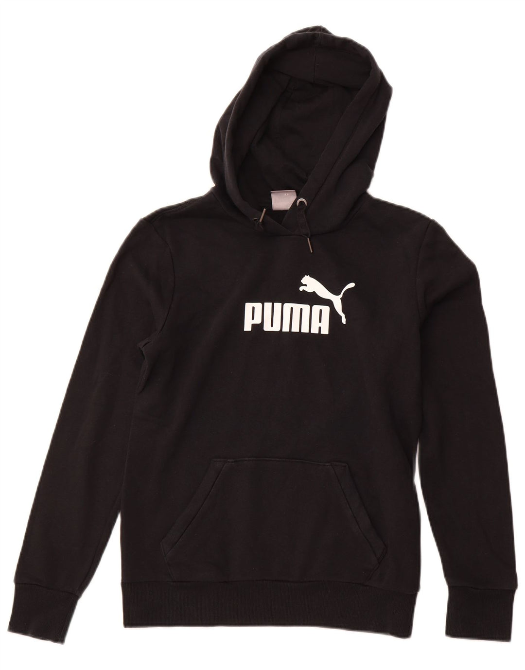 Pulover cu glugă cu grafic PUMA pentru femei UK 12, bumbac mediu negru