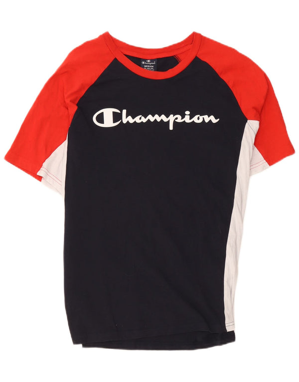 Tricou grafic pentru bărbați Champion Top mediu, albastru bleumarin, bumbac color bloc