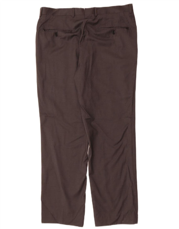 MASSIMO DUTTI Pantaloni drepți pentru bărbați EU 42 Large W32 L32 Lână neagră