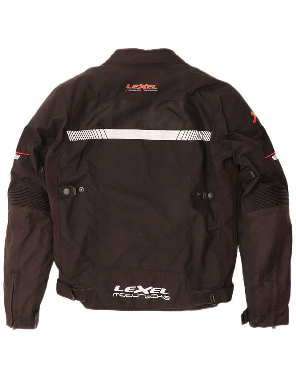 LEXEL Mens Graphic Racer Jacket UK 40 Large Black