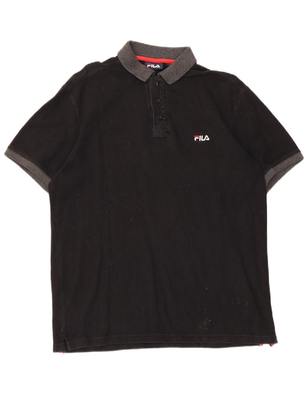 Tricou polo Fila pentru bărbați, bumbac mediu negru