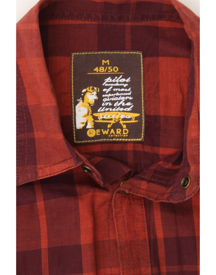 VINTAGE Mens Shirt IT 48/50 Medium Red Check Vintage Vintage and Second-Hand Vintage from Messina Hembry 