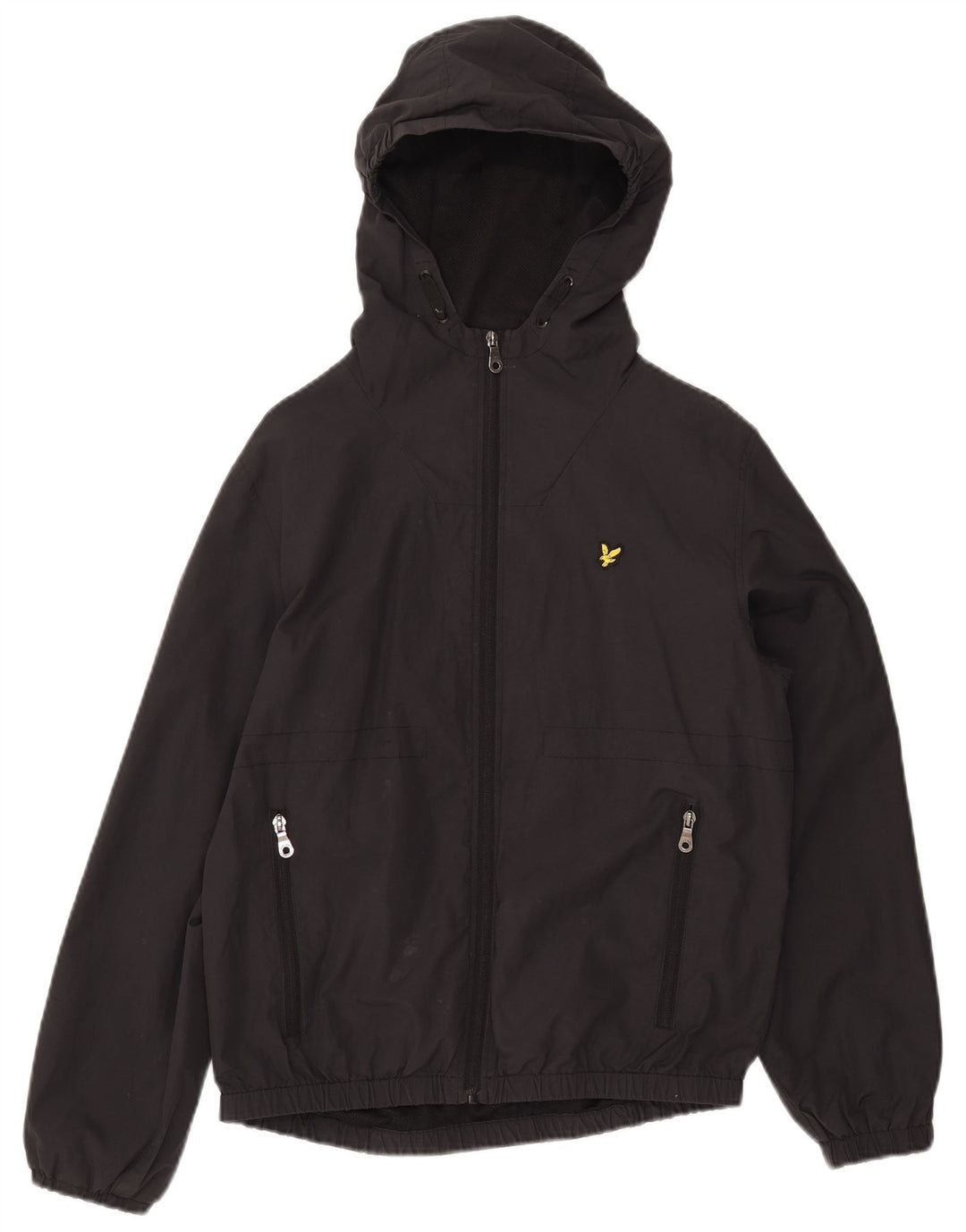Jachetă bomber cu glugă LYLE & SCOTT pentru băieți 14-15 ani, bumbac negru