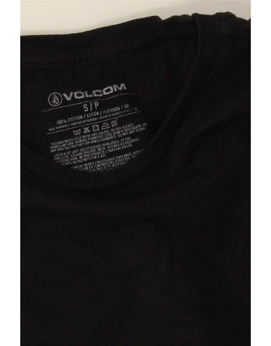 Top grafic pentru bărbați Volcom cu mânecă lungă, bumbac negru mic