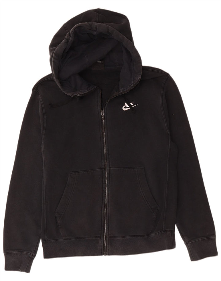 Pulover Nike pentru bărbați, cu fermoar, bumbac, negru