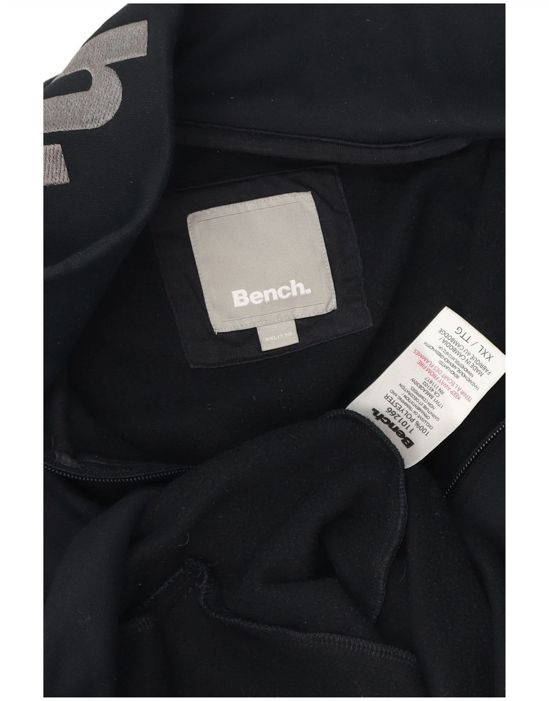 Jachetă de trening grafică pentru bărbați Bench, poliester negru 2XL