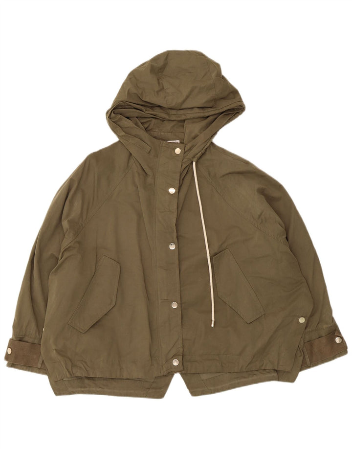 Jachetă parka supradimensionată cu glugă pentru femei Zara UK 14 Medium Khaki