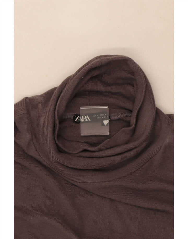 Crop Top pentru femei Zara cu mânecă lungă UK 14 mare gri