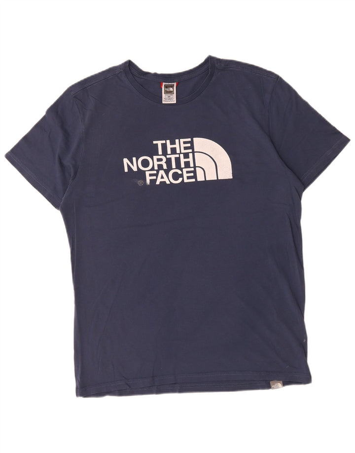 Tricou grafic pentru bărbați The North Face Top mediu din bumbac bleumarin