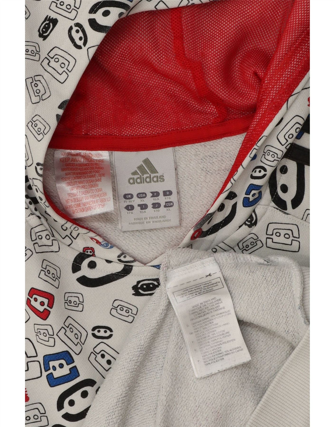 Pulover Adidas pentru băieți cu model abstract, 15-16 ani, alb, geometric