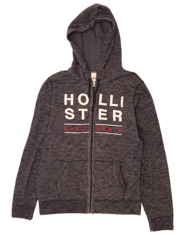 Pulover Hollister pentru bărbați Graphic Zip, bumbac, albastru, mediu