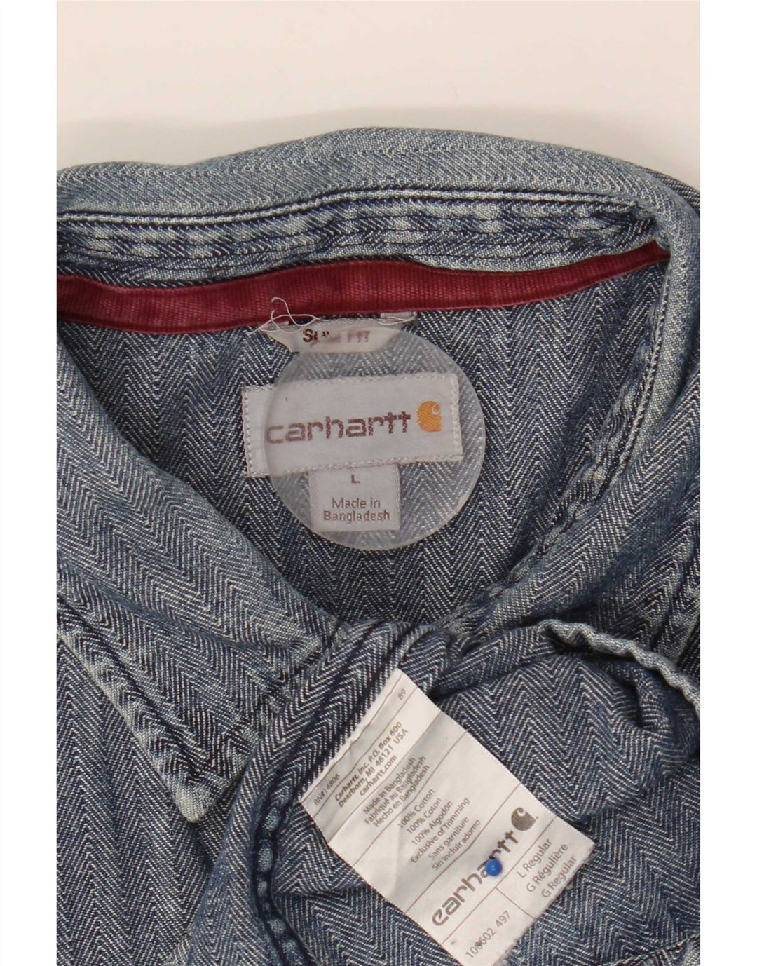 Cămașă Carhartt pentru bărbați, slim fit, mare, albastru, din bumbac