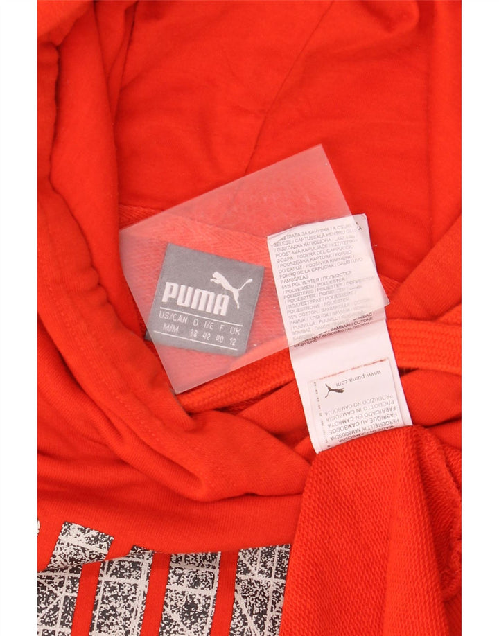 Pulover cu glugă cu grafic Puma pentru femei UK 12 Poliester roșu mediu