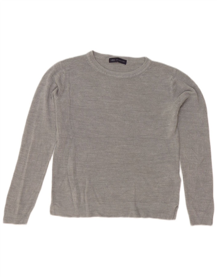 Marks & Spencer Pulover Crop Crew Deck pentru femei UK 10 Small Gri