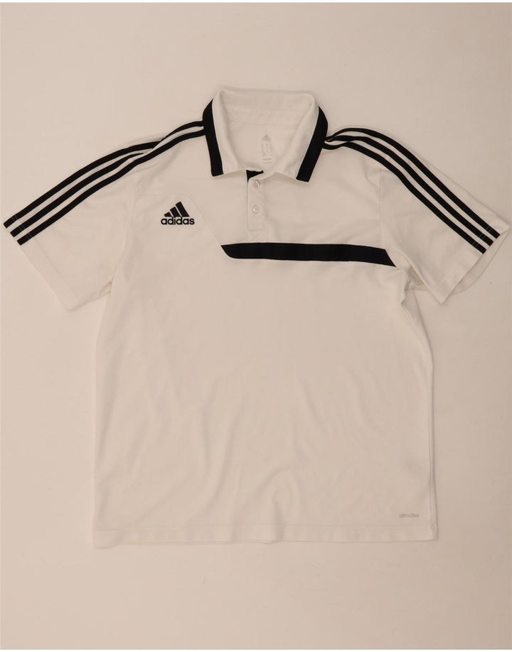 Tricou polo ADIDAS Climalite pentru bărbați XL, alb, poliester color bloc