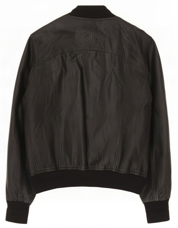 Jachetă de piele vintage pentru femei UK 14 Medium Black