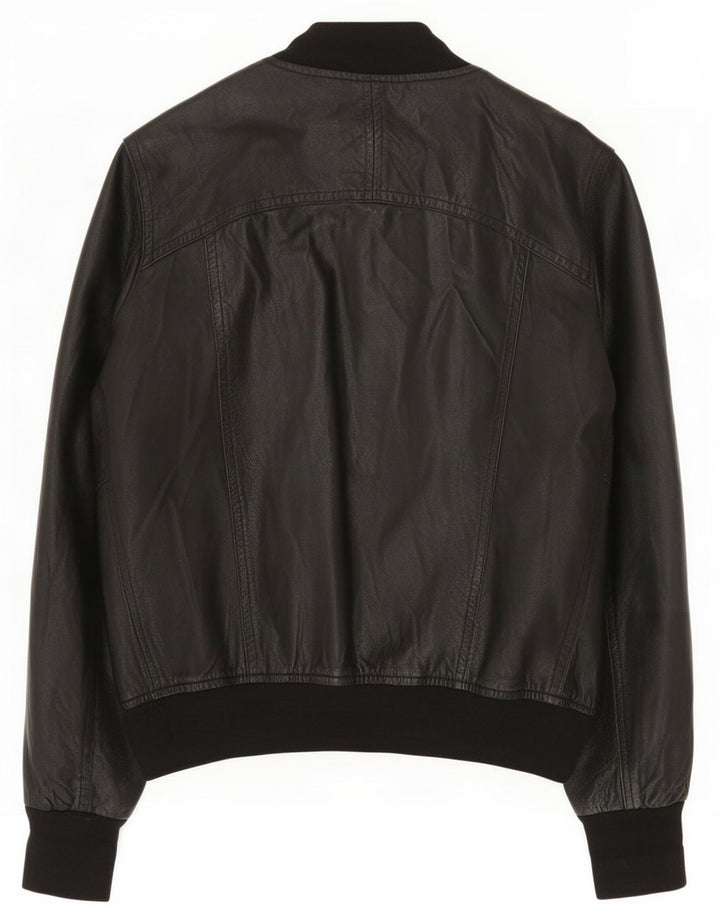 Jachetă de piele vintage pentru femei UK 14 Medium Black