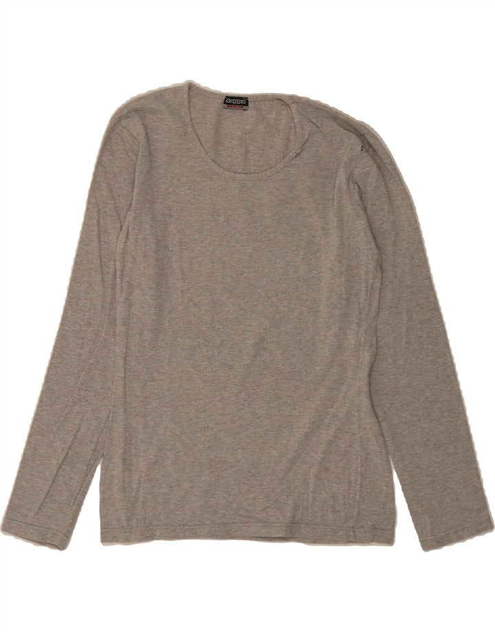 KAPPA Womens Top Long Sleeve UK 12 Medium Grey Cotton Vintage Kappa and Second-Hand Kappa from Messina Hembry 
