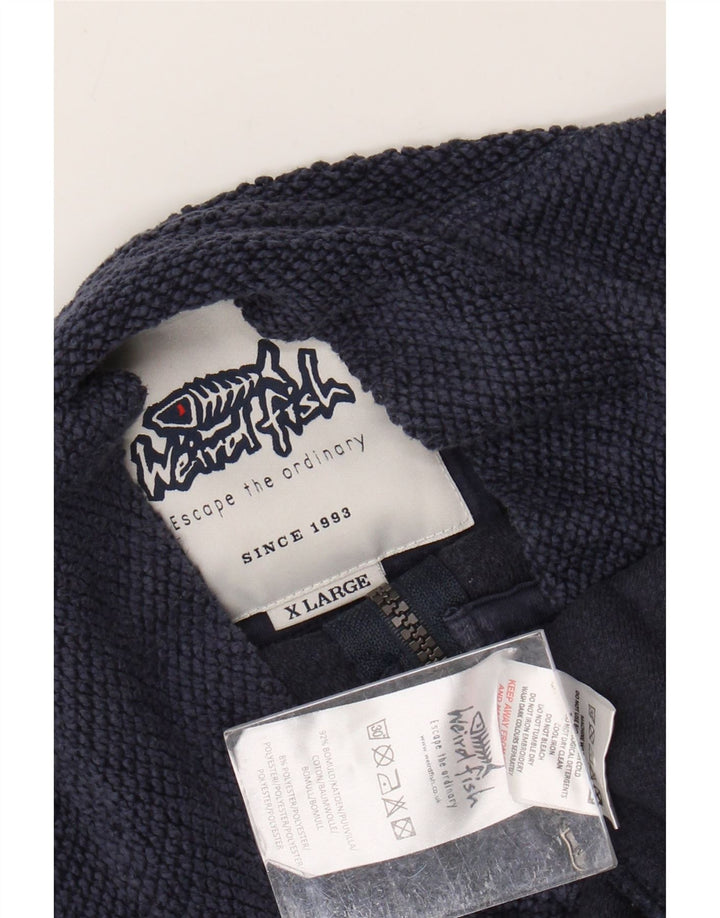 WEIRD FISH Hanorac cu fermoar pentru bărbați Pulover XL Bumbac bleumarin