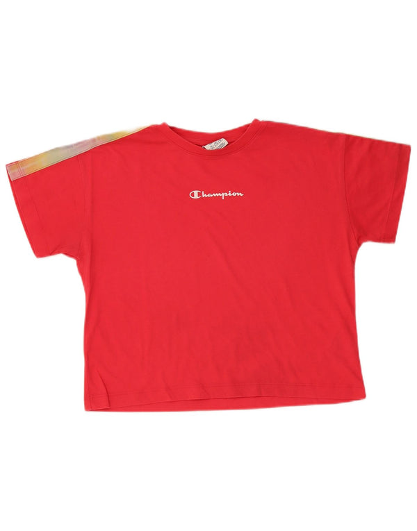 Tricou grafic supradimensionat pentru femei Champion UK 10 Small Red Colorblock