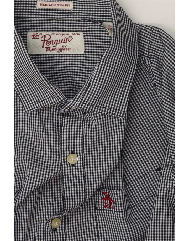 Cămașă pentru bărbați Penguin Heritage Slim Fit, din bumbac vichy, albastru bleumarin mediu