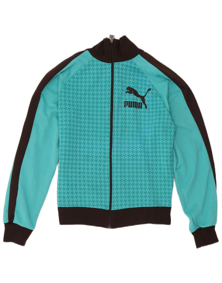 Jachetă de top pentru trening Puma pentru bărbați, albastru mediu, poliester color bloc