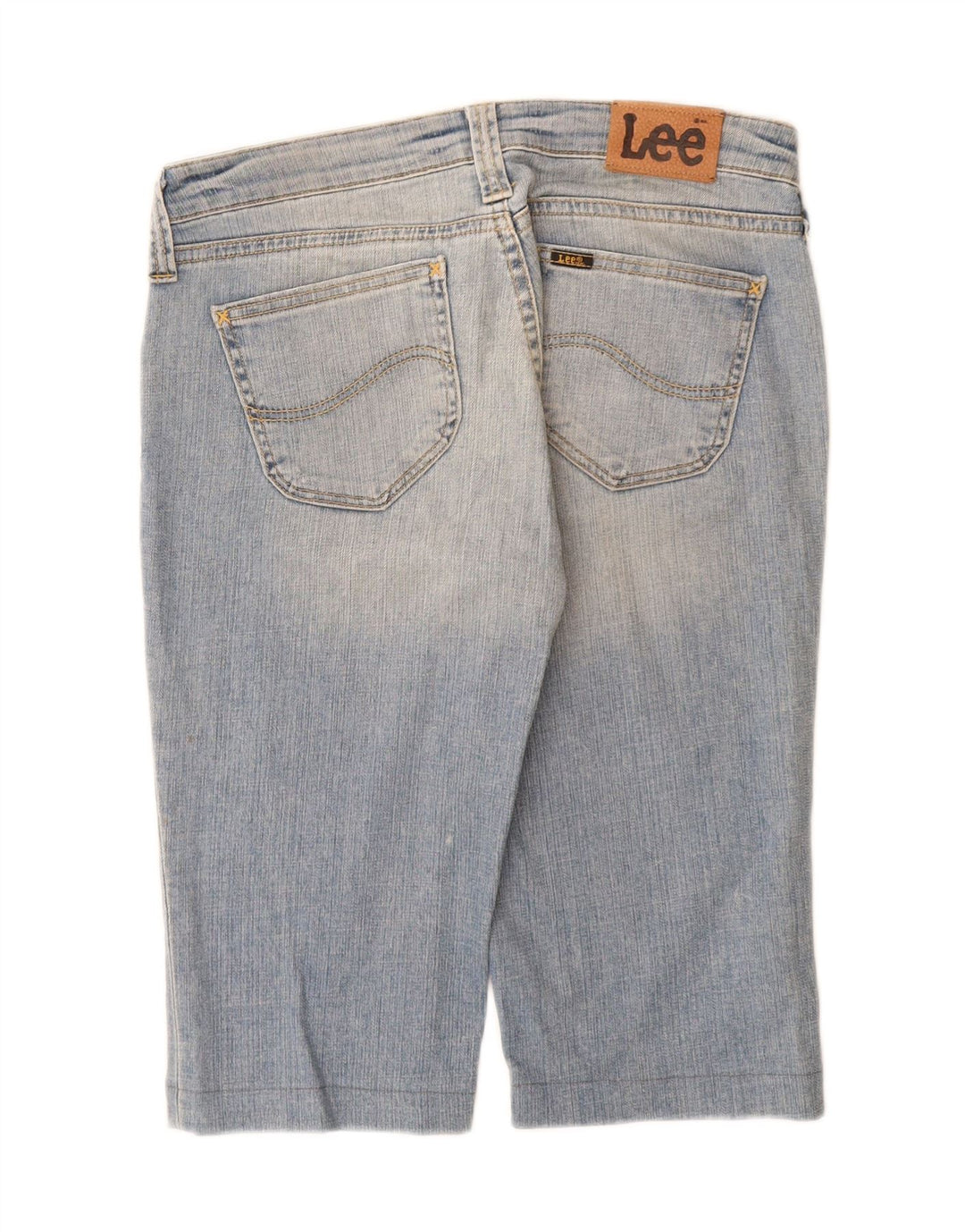 Bermude denim Lee pentru femei W31, bumbac albastru mediu