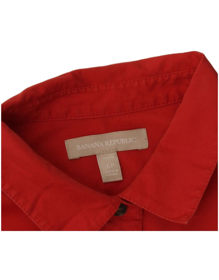 BANANA REPUBLIC Cămașă pulover cu mânecă scurtă pentru femei US 6 Medium Red