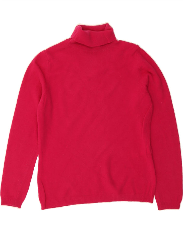 BENETTON Womens Roll Neck Jumper Sweater UK 14 Large Pink Wool Vintage Benetton and Second-Hand Benetton from Messina Hembry 