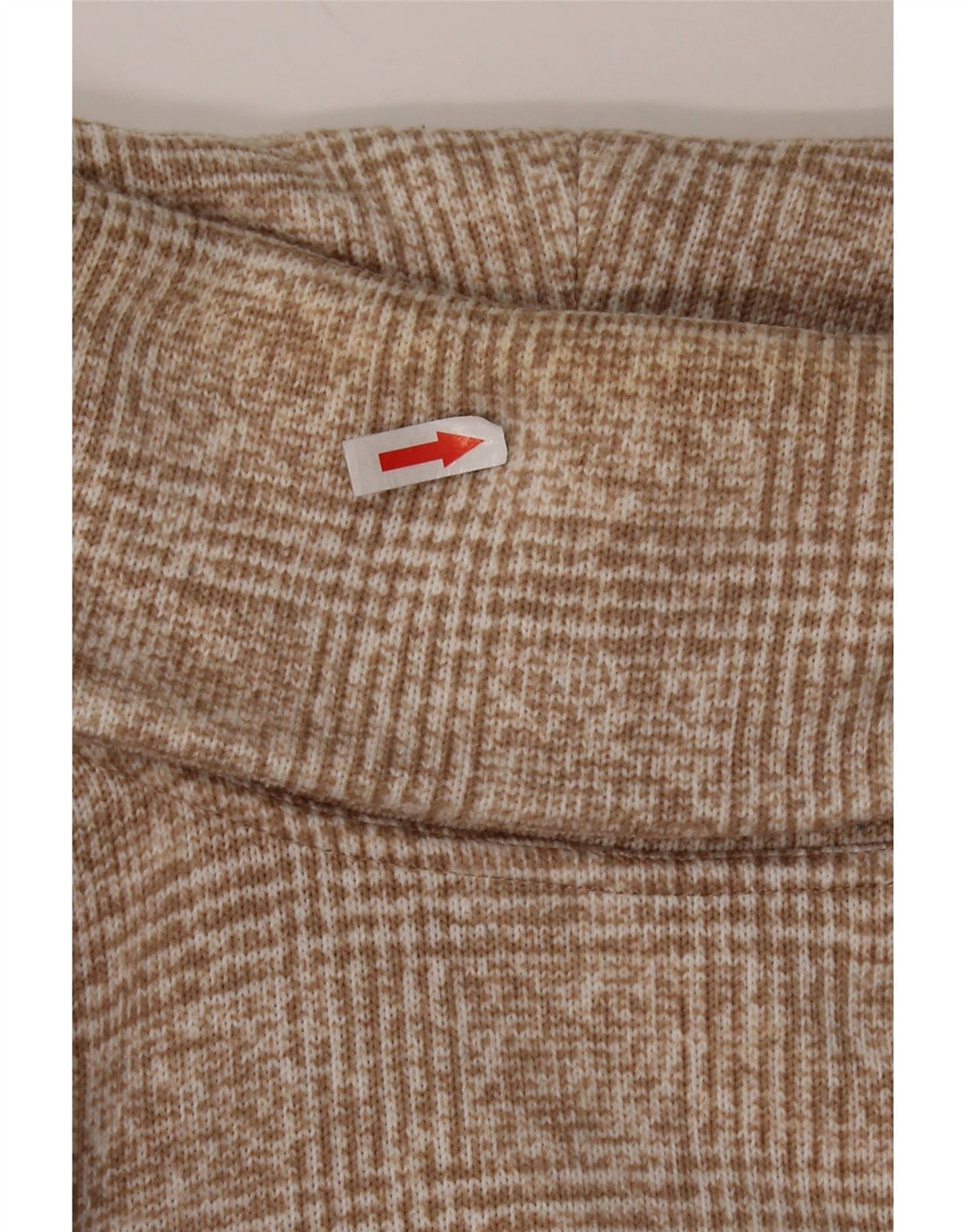 J. CREW Pulover cu gât rulat pentru femei UK 14 Poliester cu carouri medii, bej