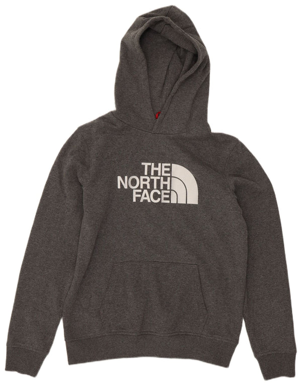 The North Face Boys Graphic Hoodie Jumper 14-15 ani XL bumbac gri