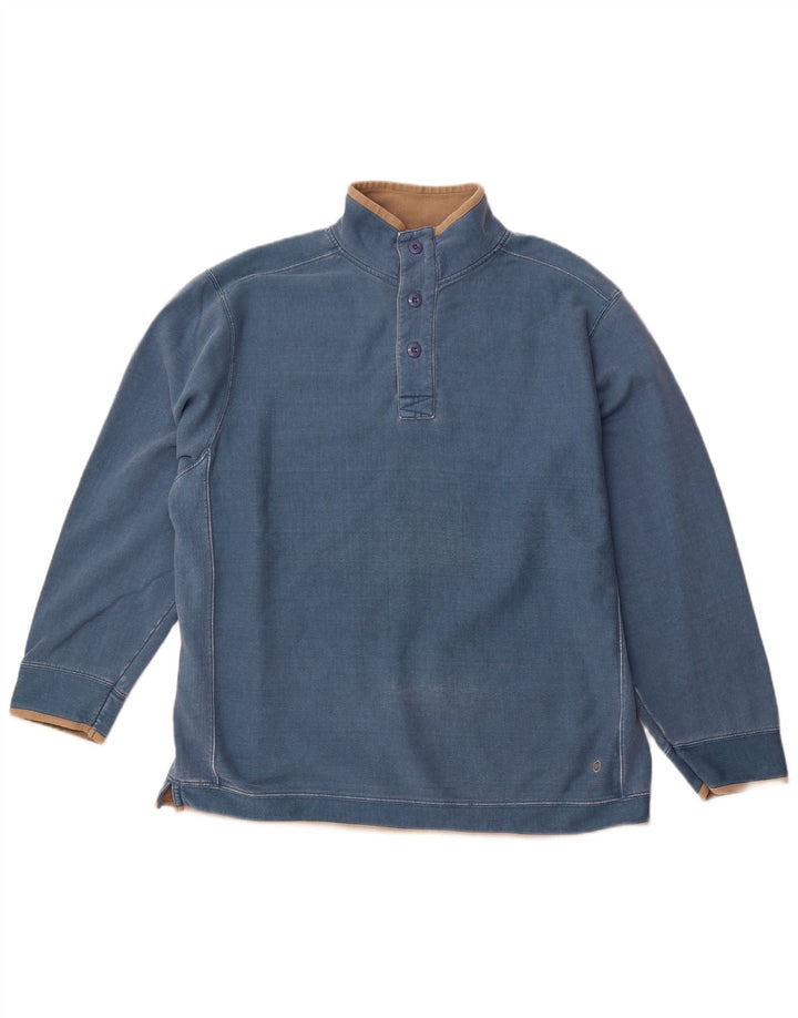 ANIMAL Hanorac pentru bărbați cu gât cu nasturi Pulover XL Bumbac albastru