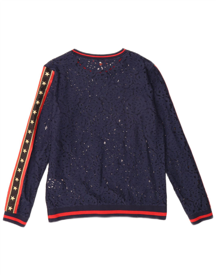 Top cu grafic supradimensionat Superdry pentru femei cu mânecă lungă UK 10 Mic bleumarin