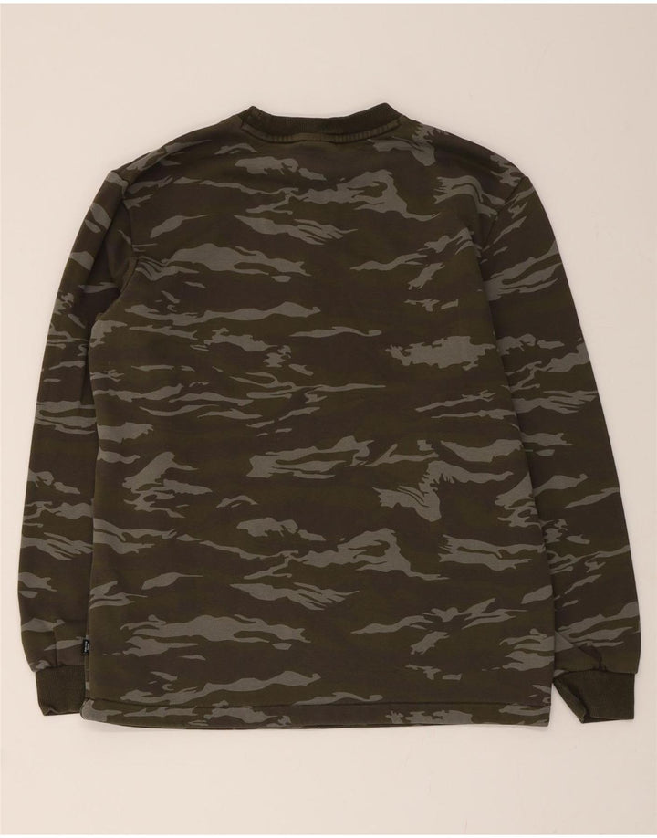 PUMA Mens Graphic Sweatshirt Jumper Medium Green Camouflage Cotton Vintage Puma and Second-Hand Puma from Messina Hembry 