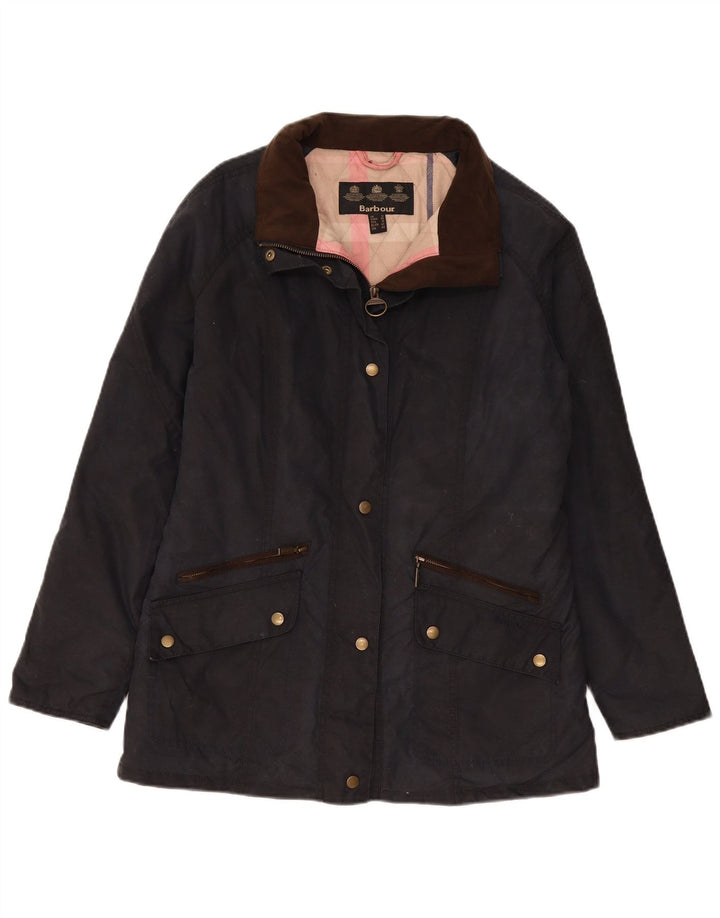 Jachetă de vânt pentru femei Barbour UK 14 mare, albastru bleumarin, bumbac