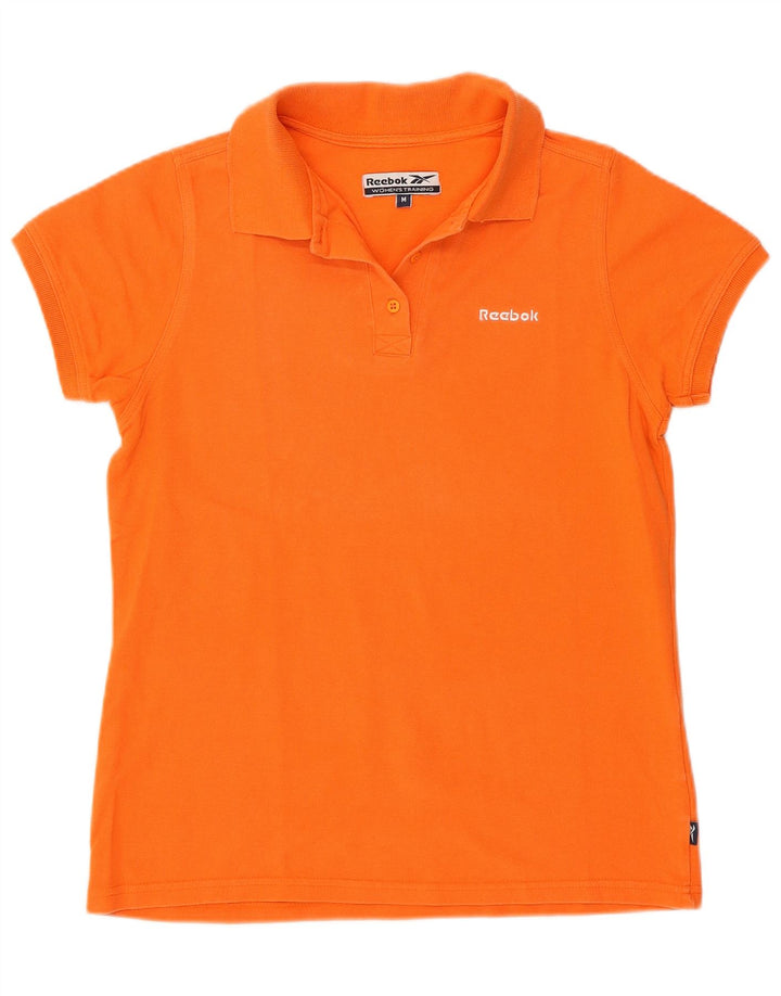 Tricou polo Reebok pentru femei UK 12, bumbac portocaliu mediu