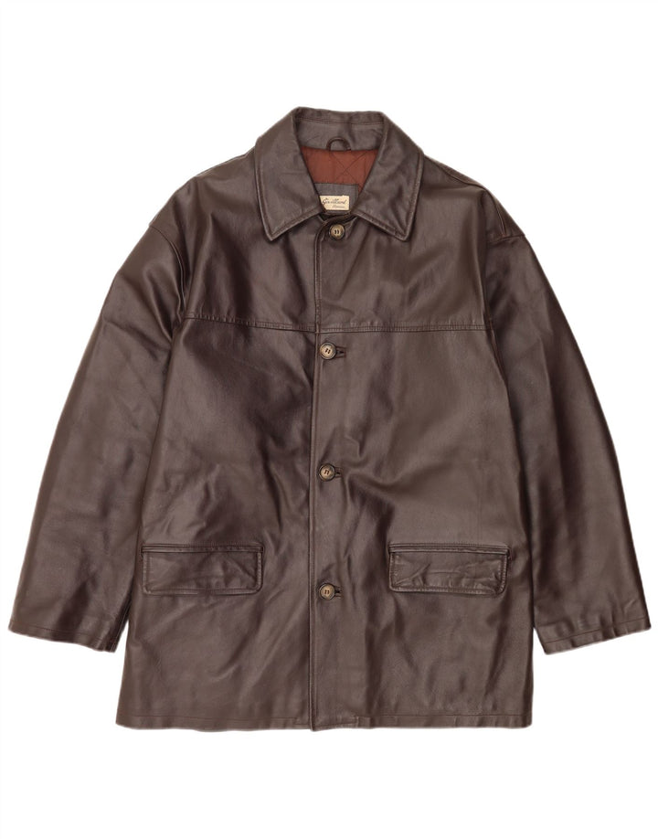 Geaca de piele vintage pentru barbati IT 52 XL maro