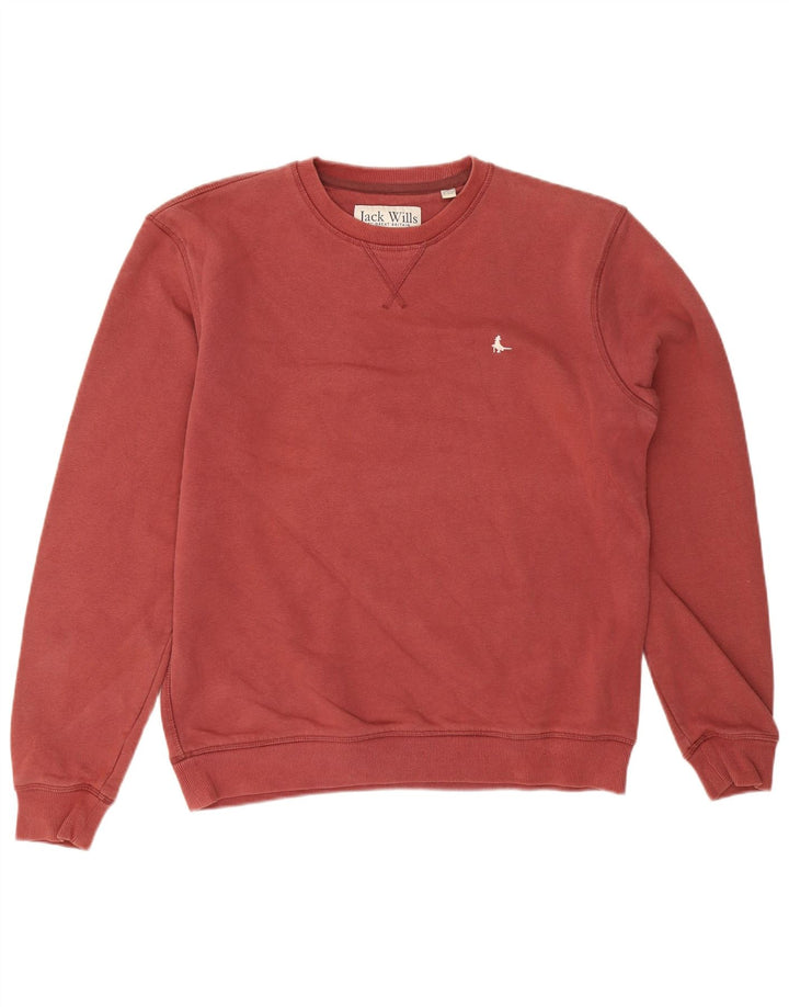 Pulover Jack Wills pentru bărbați, bumbac mediu burgundă
