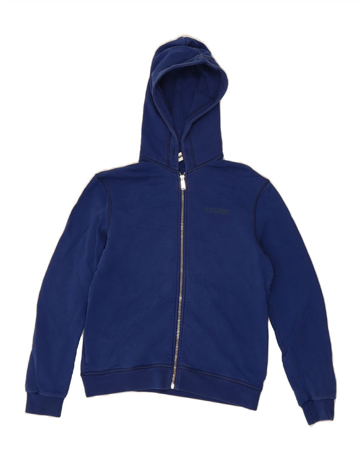 DSQUARED2 Boys Zip Hoodie Sweater 13-14 Years Navy Blue Vintage Dsquared2 and Second-Hand Dsquared2 from Messina Hembry 