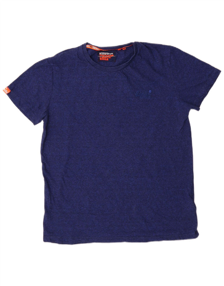 Tricou Superdry pentru bărbați Top mediu din bumbac cu pete albastru bleumarin